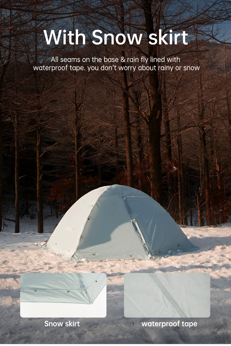 Cheap Goat Tents BSWolf Camping Tent Travel Backpacking 1 2 Person Tent  4 season Winter Skirt Tent Double Layer Waterproof Portable for Fishing   